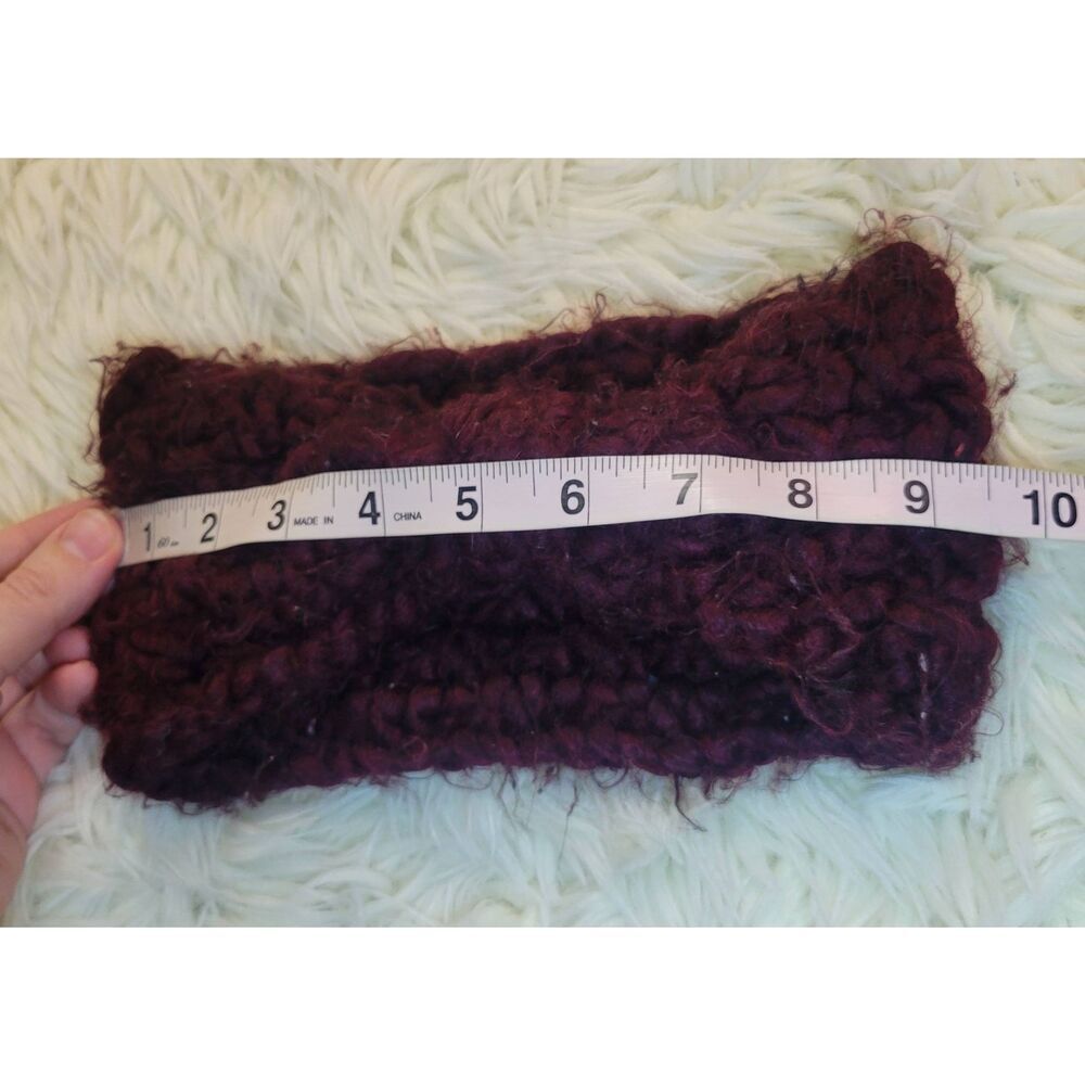 Old Navy Wide Headband Ear Warmer Chunky Acrylic Knit Burgundy Women's - Picture 5 of 5
